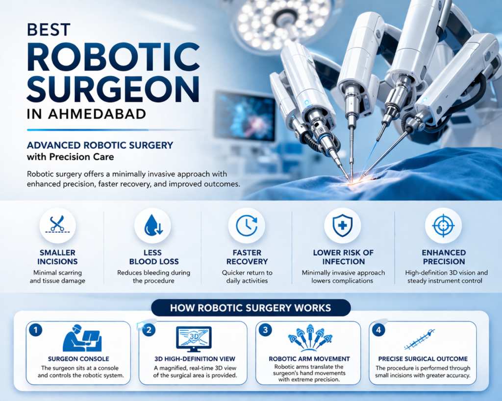 Best Robotic Surgeon in Ahmedabad performing robotic surgery with advanced precision technology
